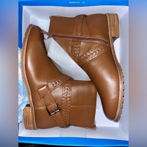 Jack Rogers "Eliza" Moto Bootie (luggage) is women's size 12